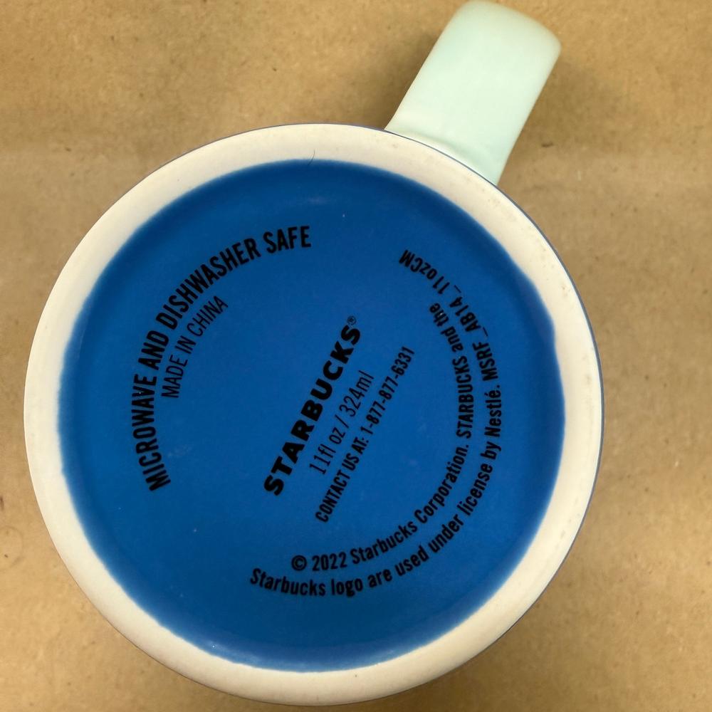 Starbucks Blue Web with Hearts Green Siren Mug-2022